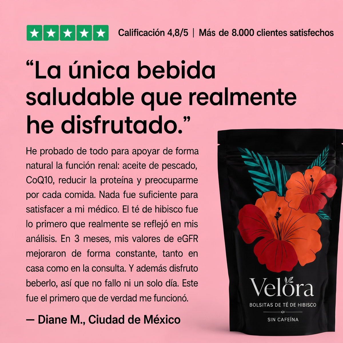 Velora® Té de Hibisco — Apoyo para la Presión Arterial